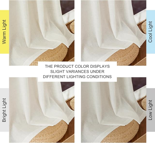 Thumbnail 4 de PONY DANCE Leinenvorhang Creme 245x140 cm