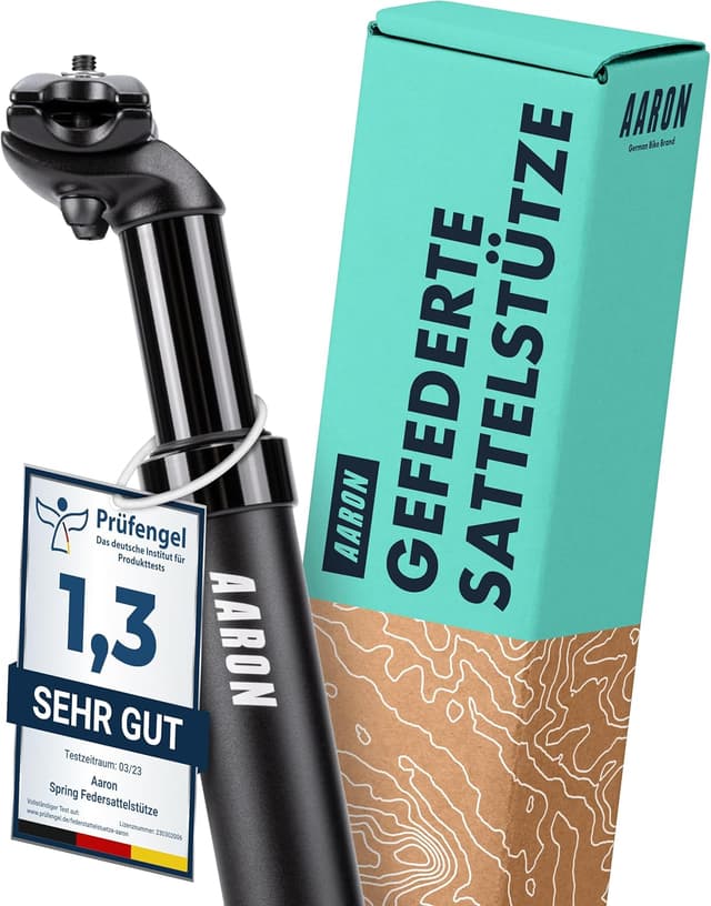 Detalle de AARON Spring Federsattelstütze (27,2 / 30,9 / 31,6 mm) – gefederte Alu-Sattelstütze, 350 mm
