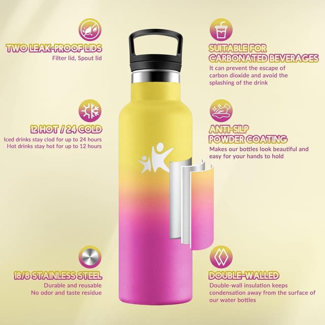 Thumbnail 1 de HoneyHolly Termo Cantimplora Agua 500ml 💧 Sin BPA