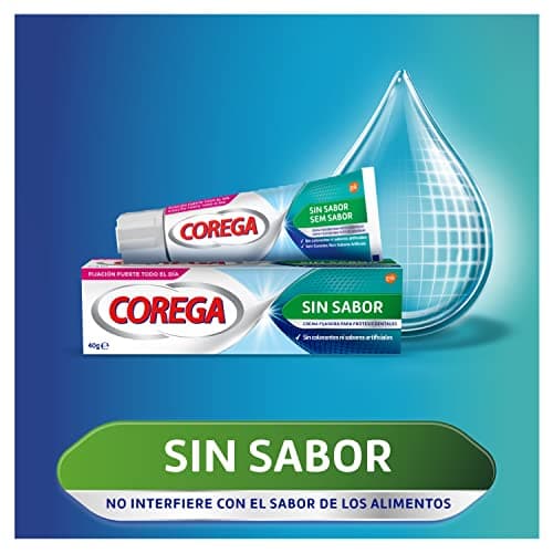 Detalle de Corega Crema Fijadora sin sabor para prótesis dentales (70 g) de fijación fuerte