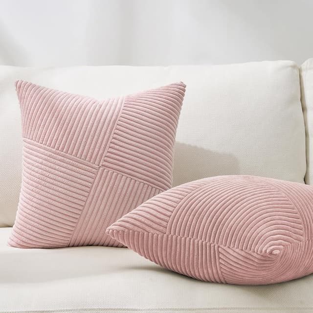 Detalle de Topfinel Kissenbezug 50x50 Altrosa im 2er-Set aus Kordsamt