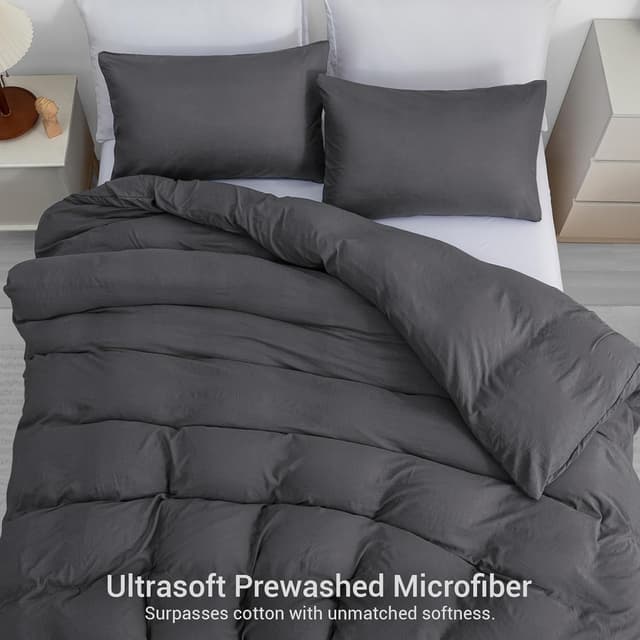 Detalle de Pamposh King Size Duvet Cover Set (Pre-Washed Microfibre) with Zip Closure
