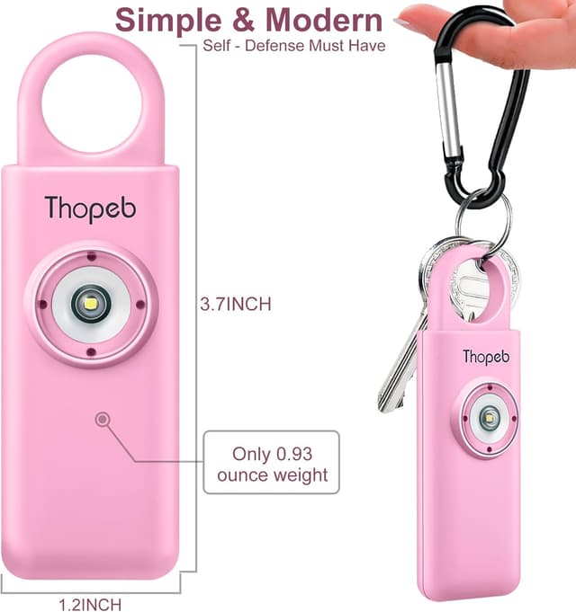 Thumbnail 6 de Der Original Persönlicher Alarm für Frauen – Selbstverteidigungs-Schlüsselanhänger mit 130 dB Sirene (Rosa)