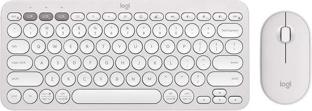 Detalle de Logitech Pebble 2 Combo QWERTY US Internacional, blanco