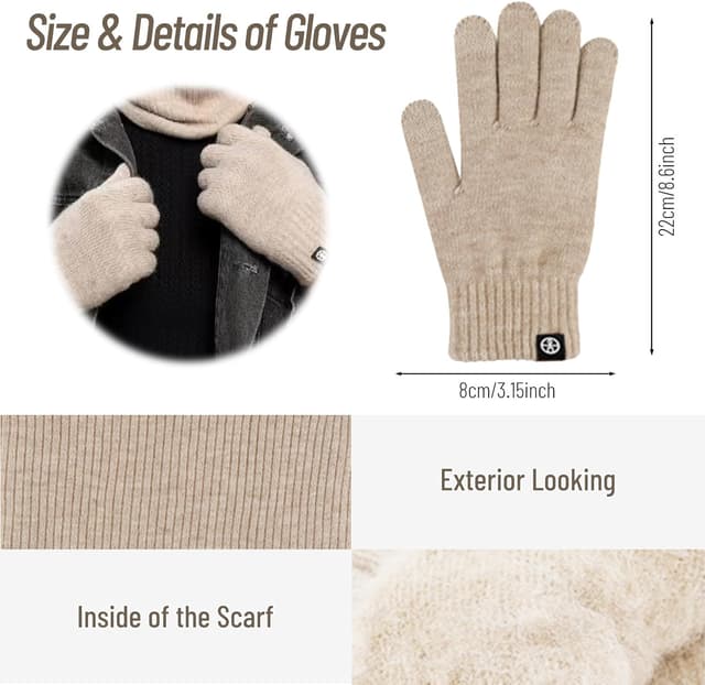 Detalle 2 de Nenkarn 3 in 1 winter hat scarf set