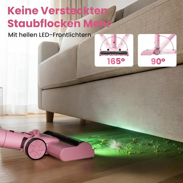 Detalle 2 de Dzaki 50000Pa Akku-Staubsauger (kabellos) mit Smart-Display, Standfunktion & Anti-Verhedderungsbürste