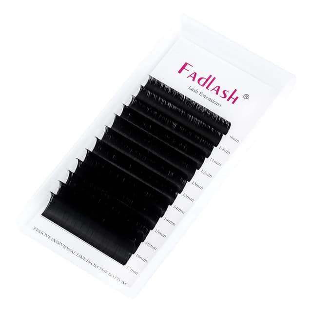 Detalle de FADLASH Selbstfächernde Volumen Wimpern Easy Fan Lashes für Wimpernverlängerung (12 Rhein, D-Kurvatur, 0,03 mm)