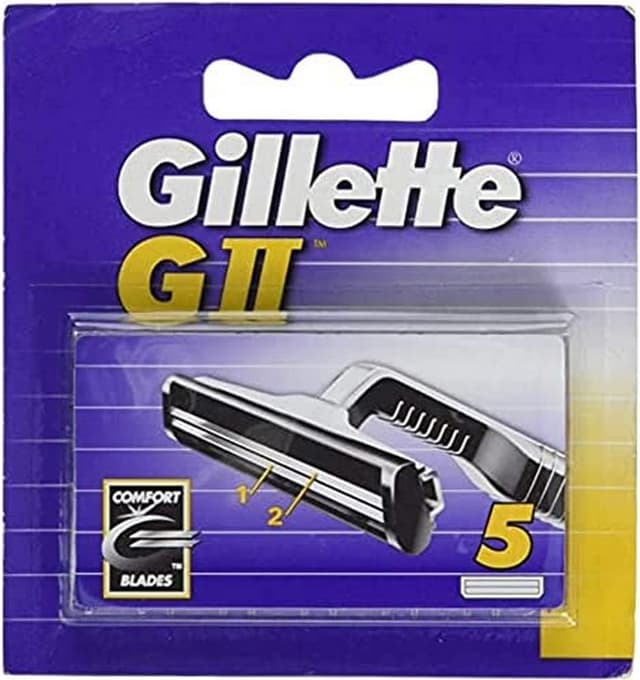 Detalle de Gillette GII Lame Comfort intercambiabili da uomo (confezione da 5) – lamette di ricambio facili da sostituire