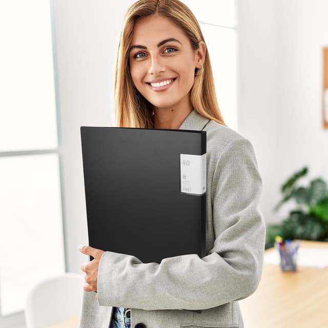 Thumbnail 6 de A3 Display Book Folder (Black) – 40 Pocket A3 Presentation Portfolio with Clear Plastic Sleeves