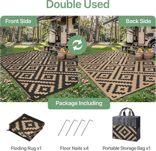 Detalle de GENIMO Outdoor Rug 240x300cm waterproof mat