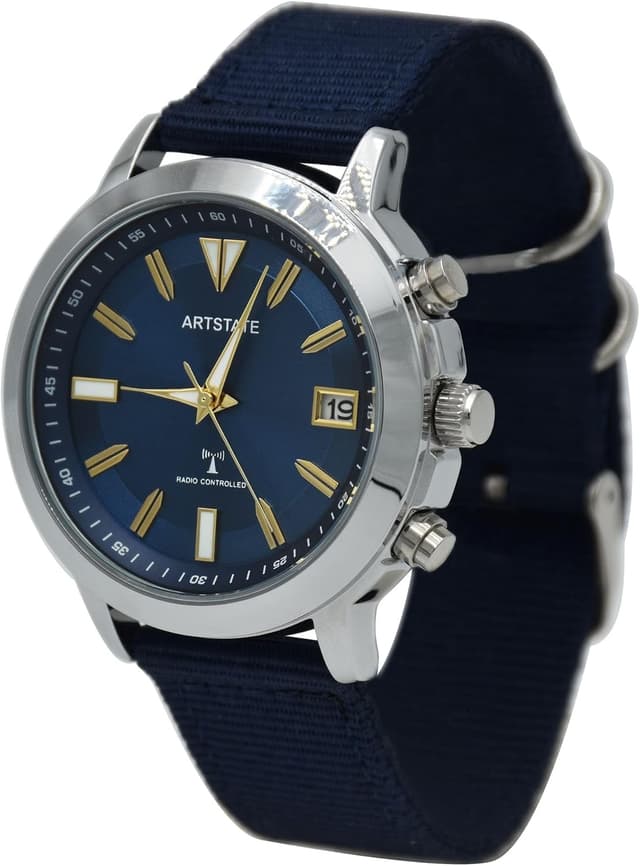 Detalle 2 de ARTSTATE AS3207B Analoge Funkuhr für Herren – Funkempfang trifft klassisches Uhrendesign