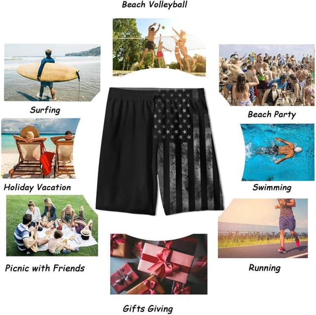 Detalle 2 de Mens Quick Dry Swim Board Shorts UPF 50+