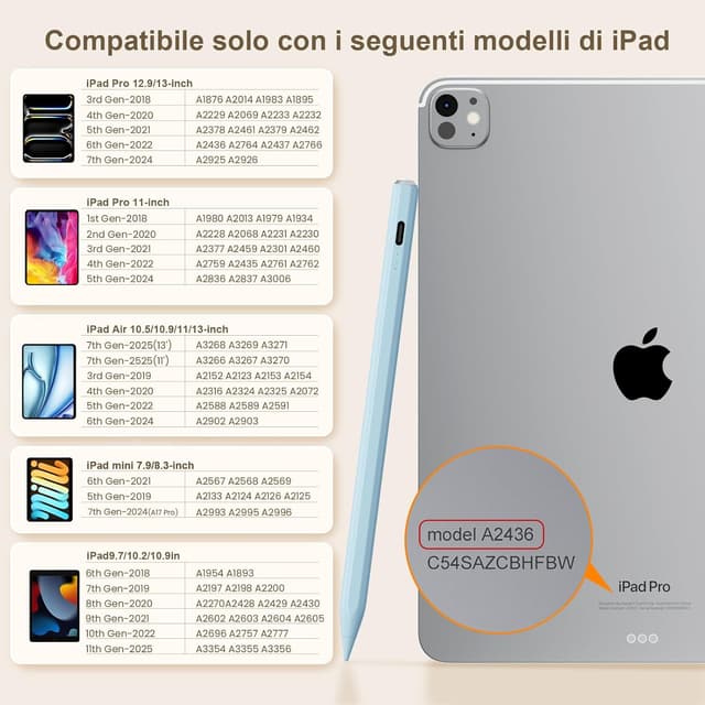 Detalle de Hastraith Penna stilo per iPad ricarica 13 min