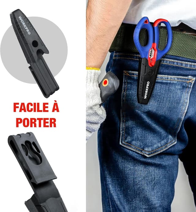 Thumbnail 5 de WORKPRO Ciseaux d'électricien 163 mm ✂