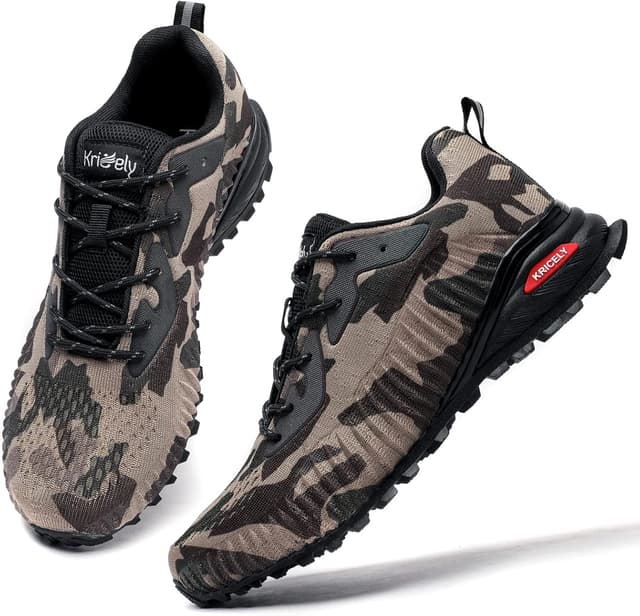Detalle de Kricely Men’s Trail Running Shoes for Hiking, Walking & Cross Training