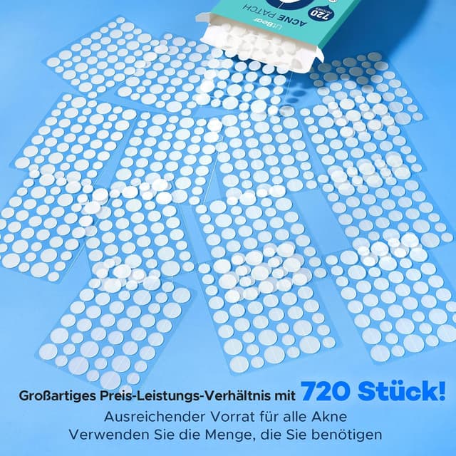 Detalle 2 de LitBear Pickel Patch 720 Stk 3 Größen