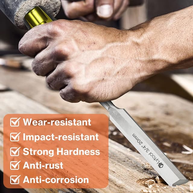 Thumbnail 6 de Set de 5 ciseaux à bois Lytool avec pointes protégées (6, 12, 20, 24, 32 mm)