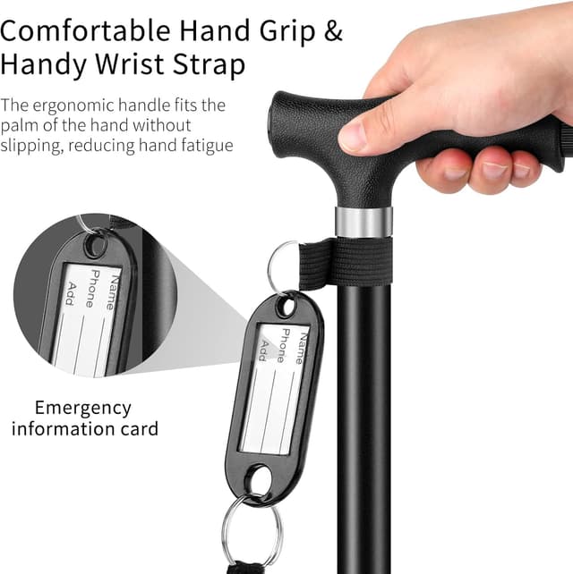 Thumbnail 2 de OOCOME Höhenverstellbarer Gehstock mit Licht 77–90 cm