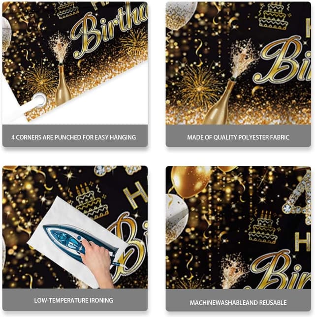 Detalle 2 de MEHOFOND 40th birthday banner 6x3.6ft ๐