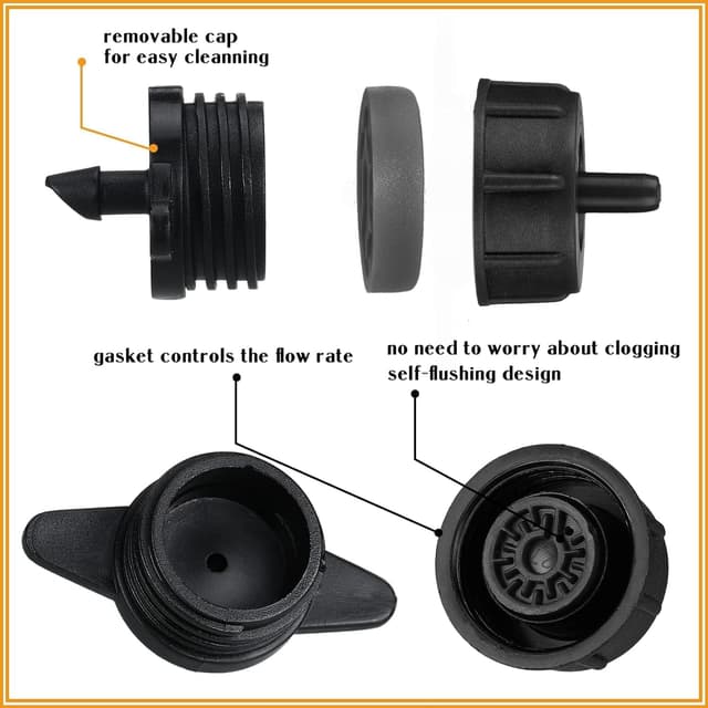 Detalle de Set di 100 gocciolatori autocompensanti per microirrigazione da 4 l/ora (irrigazione smontabile, pizzicati)