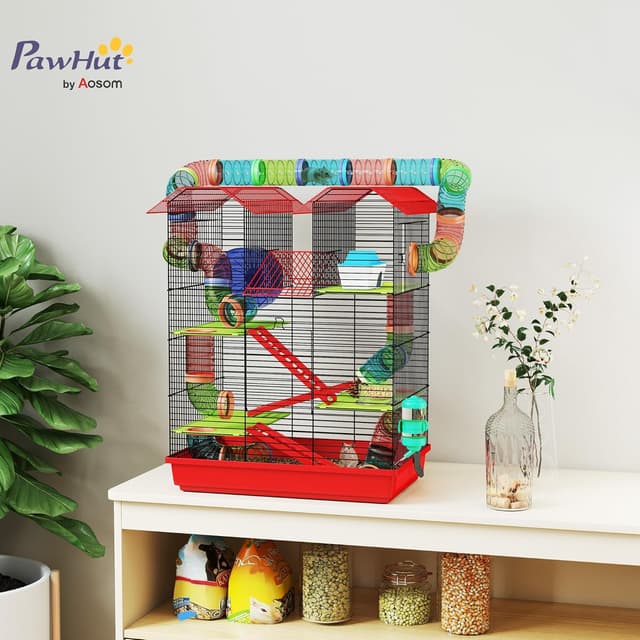 Thumbnail 1 de PawHut Jaula hámster 47x30x59 cm