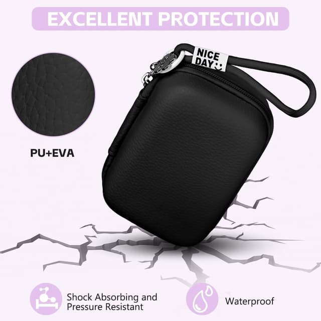 Detalle de Ainiv Digital Camera Case (Small) with Detachable Strap – PU+EVA Compact Pouch for Sony, Canon, Panasonic & More