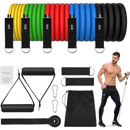 Detalle de JATEKA gomas elásticas para musculación 150 lb (12 piezas) con 5 niveles de resistencia