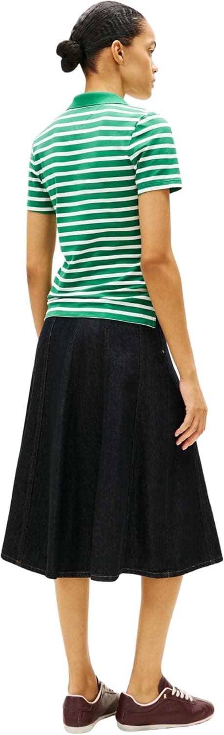 Detalle de Tommy Hilfiger Women’s S/S Polo : une polo femme authentique pour l’été