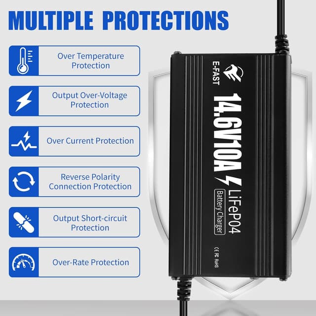 Thumbnail 3 de 12V 10A Lithium Battery Charger 14.6V LiFePO4