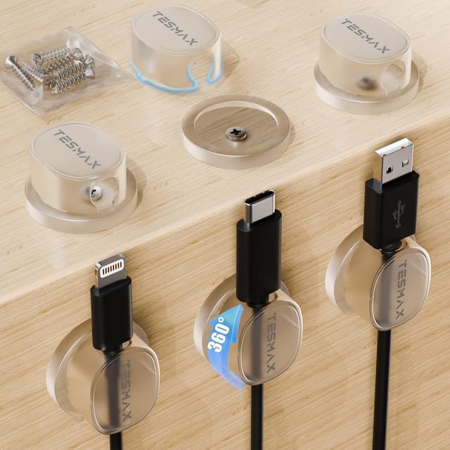 Detalle de Tesmax Kabelhalter 6 Stück Selbstklebend 10 mm