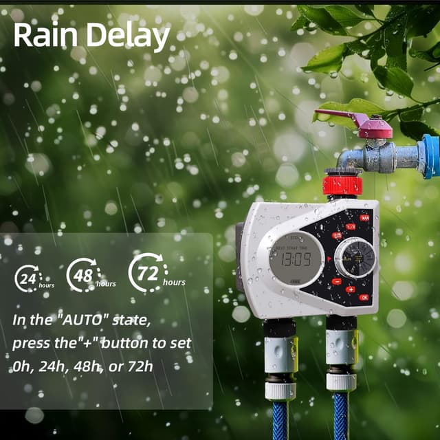 Detalle 2 de Garden Hose Tap Timer with Two Outlets Irrigation Controller (watering computer)