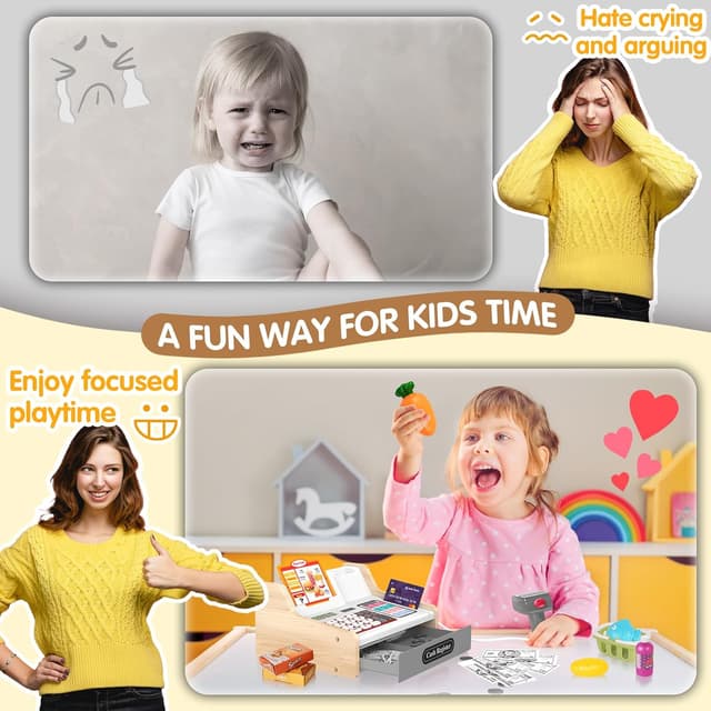 Thumbnail 6 de 2025 Holz-Kasse mit Scanner und Rechner für Kinder