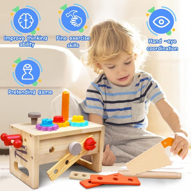 Detalle 2 de Mgtfbg Kids Tool Set 29 PCS Wooden Toy