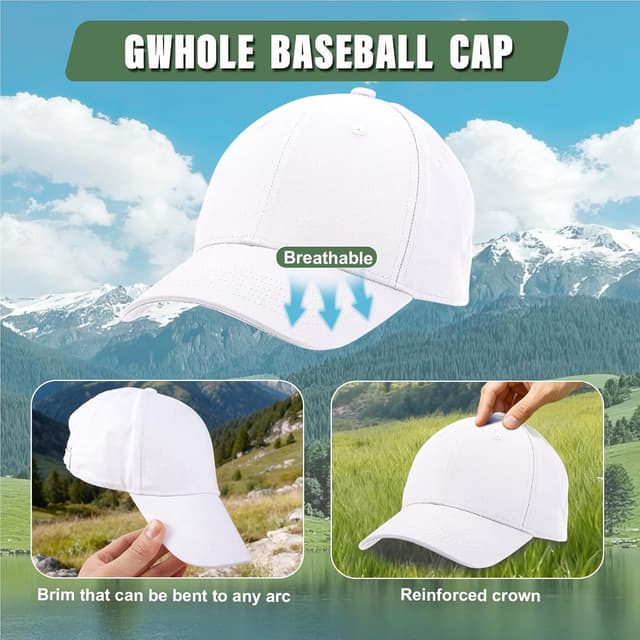 Detalle de GWHOLE unisex adjustable baseball cap in classic cotton (56–58 cm)