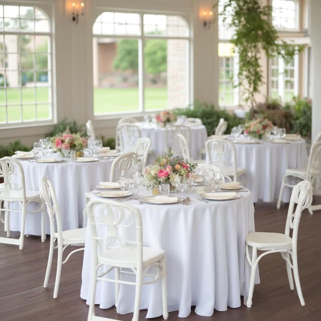 Detalle 2 de sancua 90 Inch Round Tablecloth White 8-Pack