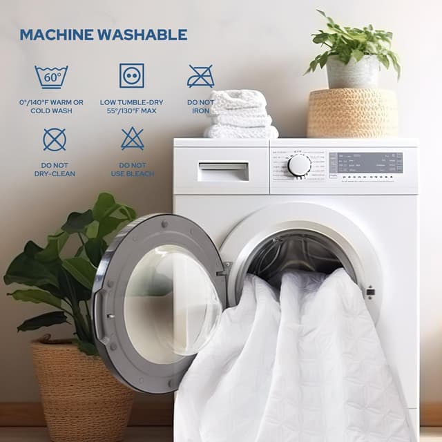 Thumbnail 6 de BEDLORE Double Mattress Protector Waterproof (White) with Extra-Deep Fitted, Brushed Microfibre & TPU Layer