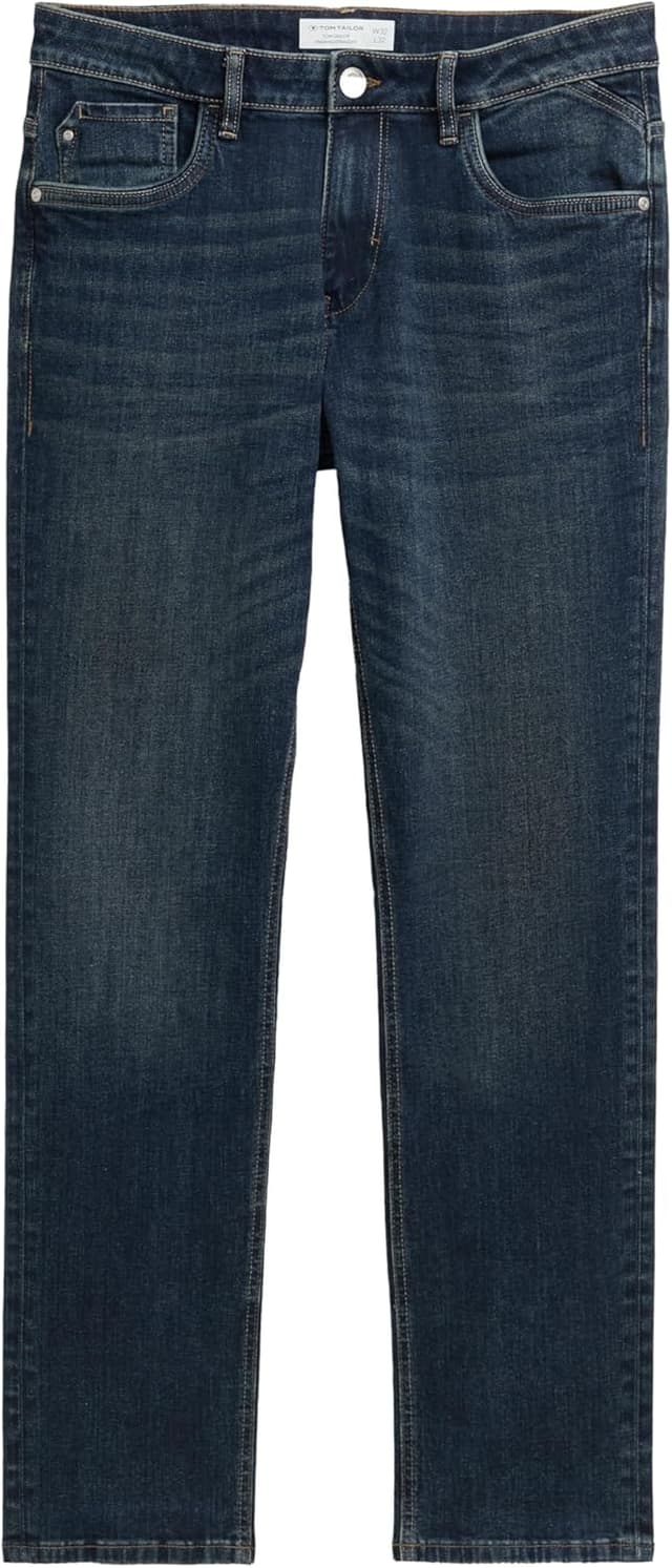 Detalle 2 de TOM TAILOR Marvin Straight Jeans da uomo elasticizzati a 5 tasche