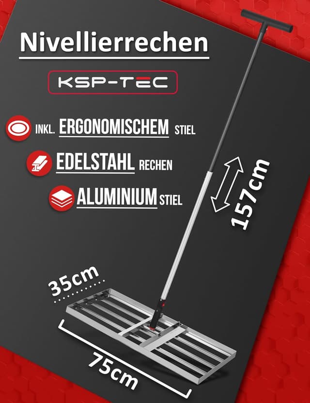 Detalle 2 de Rasenrakel Edelstahl KSP-TEC 75 x 35 cm