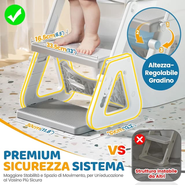 Detalle 2 de Riduttore WC Bambini Upgraded 2 in 1 7 livelli
