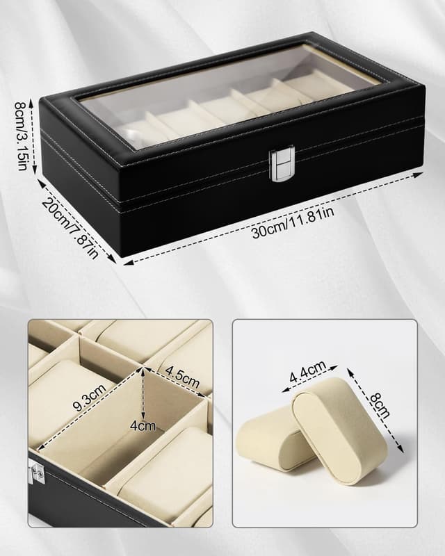 Thumbnail 3 de Uten Caja de Relojes con 12 Rejillas y Cristal 🕰