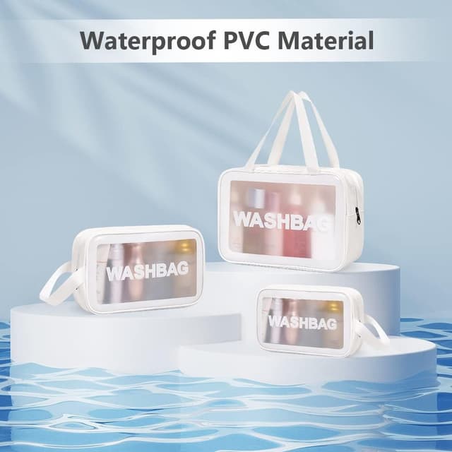 Thumbnail 4 de Aucuu 3 Pezzi Borse da Toilette Trasparente 3pz