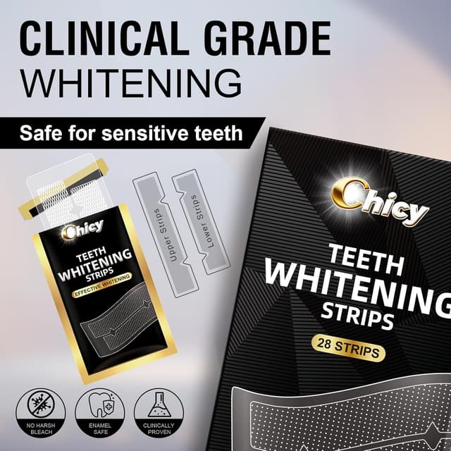 Detalle de CHICY Whitening Strips für Zähne, 14 Anwendungen