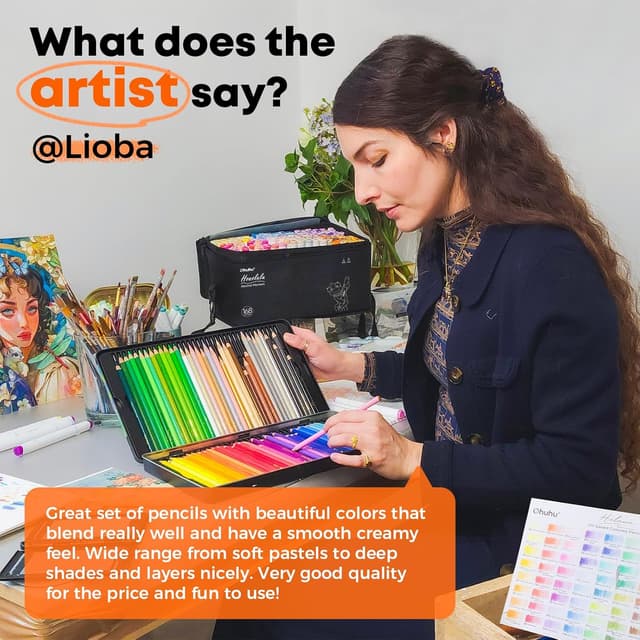 Thumbnail 3 de Ohuhu Colouring Pencils 72 Blendable High Pigment