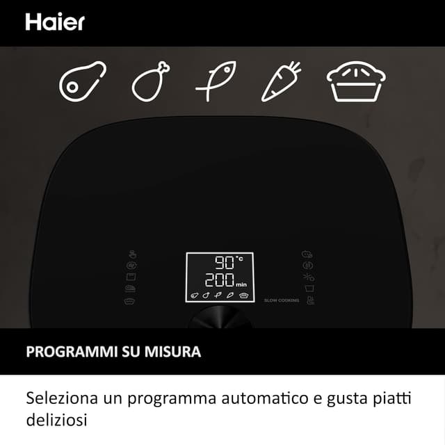 Thumbnail 6 de Friggitrice ad aria Haier Serie 5 9 in 1 da 7 L (nero) con display e finestra in vetro