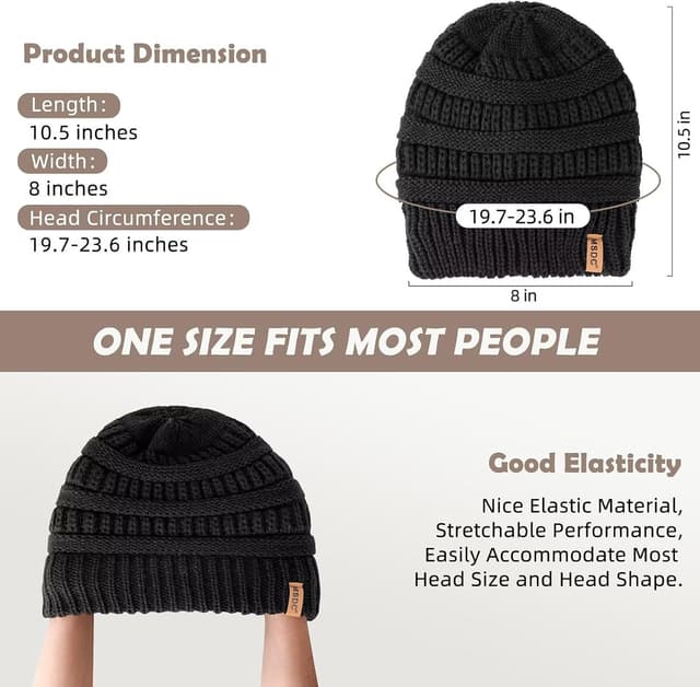 Detalle 2 de Satin Lined Beanie 3-Pack