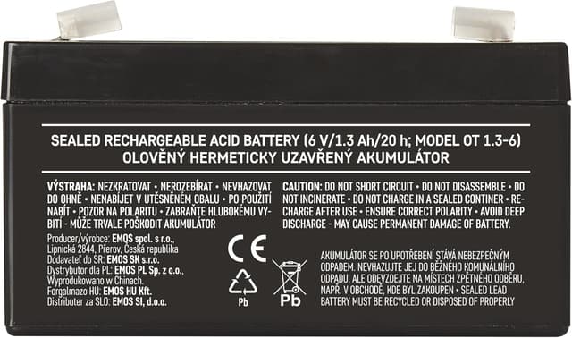 Detalle de Accumulateur sans entretien Les emos plomb 6 V – 1,3 Ah (1 pièce) b9651