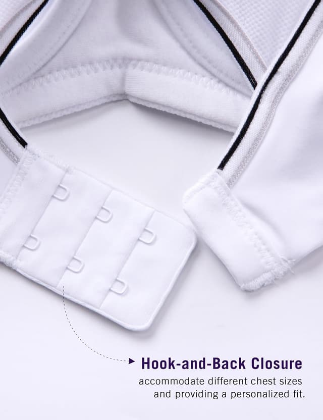 Detalle de SYROKAN Damen Sport-BH mit Bügel, Push-up und breiten Trägern für starken Halt bei High-Impact-Training