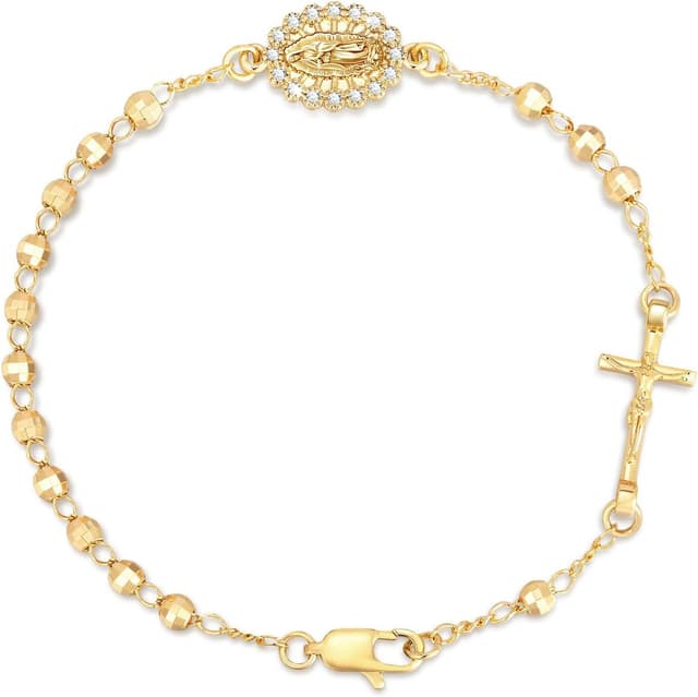 Detalle de Gamtic bracciale rosario Vergine Maria 14K