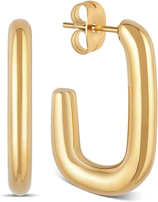 Thumbnail 6 de GD GOOD.designs Creolen eckig aus Edelstahl für Damen – wasserfest, in 18K Gold oder Silber, im Geschenkset