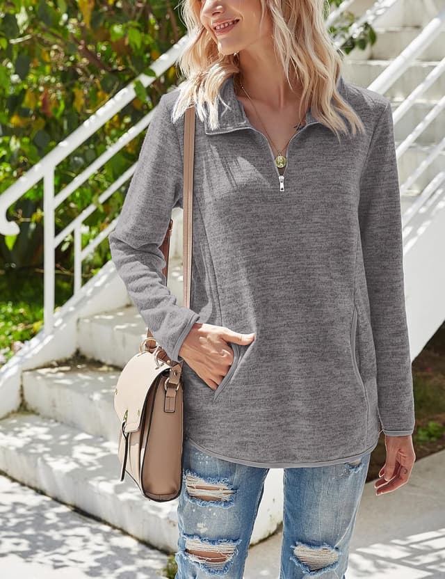 Detalle de iWoo 1/4 zip stand collar sweatshirt